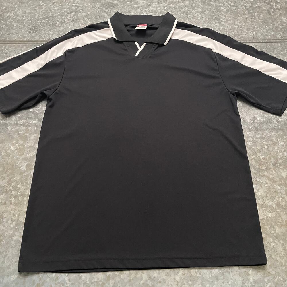 Vintage Unionbay Skater Indie Grunge Polo Shirt L XL USA 90s Y2K Black White